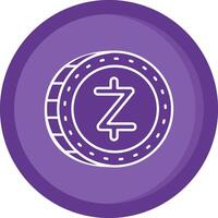 zcash sólido púrpura circulo icono vector
