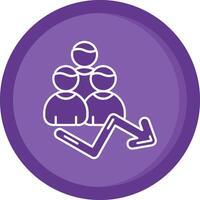 Population Solid Purple Circle Icon vector