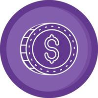 dólar sólido púrpura circulo icono vector
