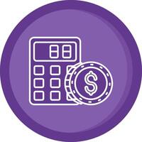 calculadora sólido púrpura circulo icono vector
