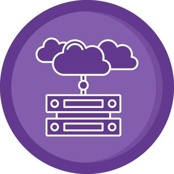 Cloud data Solid Purple Circle Icon vector