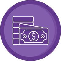 Currency Solid Purple Circle Icon vector