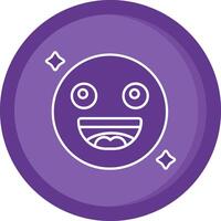 sonrisa sólido púrpura circulo icono vector