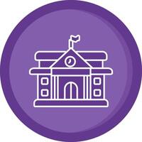 College Solid Purple Circle Icon vector