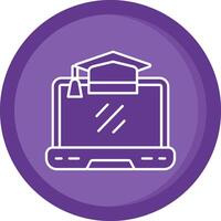 University Solid Purple Circle Icon vector