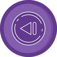 Previous Solid Purple Circle Icon vector