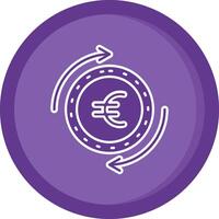 Euro Solid Purple Circle Icon vector