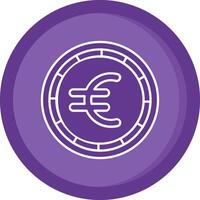 Euro Solid Purple Circle Icon vector