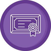 Certificate Solid Purple Circle Icon vector