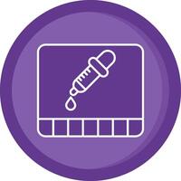 cuentagotas sólido púrpura circulo icono vector