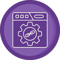Backlink Solid Purple Circle Icon vector