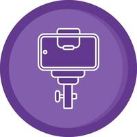 Selfie Solid Purple Circle Icon vector