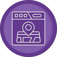 Location Solid Purple Circle Icon vector