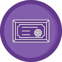 Certificate Solid Purple Circle Icon vector