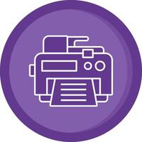 Printer Solid Purple Circle Icon vector