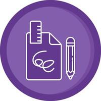 Draft Solid Purple Circle Icon vector