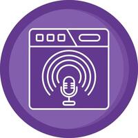 podcast Solid Purple Circle Icon vector