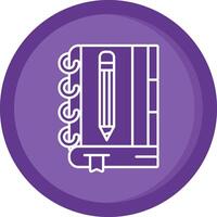 Sketch book Solid Purple Circle Icon vector