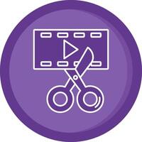 Video editor Solid Purple Circle Icon vector