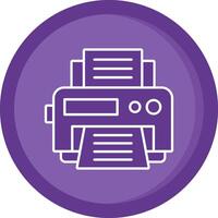 Printer Solid Purple Circle Icon vector
