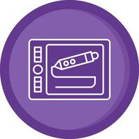 Graphic tablet Solid Purple Circle Icon vector