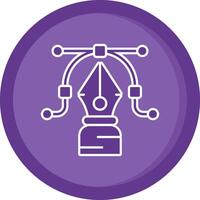 Pen tool Solid Purple Circle Icon vector