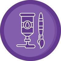 Oil paint Solid Purple Circle Icon vector