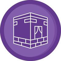 Qibla Solid Purple Circle Icon vector