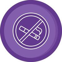 No smoking Solid Purple Circle Icon vector