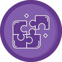 Puzzle Solid Purple Circle Icon vector