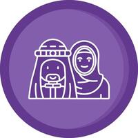 musulmán sólido púrpura circulo icono vector