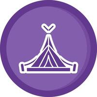 Tent Solid Purple Circle Icon vector