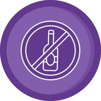 No alcohol Solid Purple Circle Icon vector