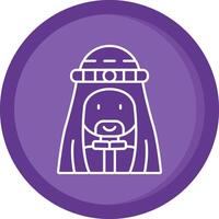 Muslim Solid Purple Circle Icon vector