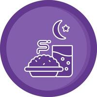 Iftar Solid Purple Circle Icon vector