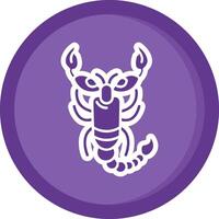 escorpión sólido púrpura circulo icono vector