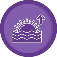 Sunrise Solid Purple Circle Icon vector