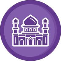 mezquita sólido púrpura circulo icono vector
