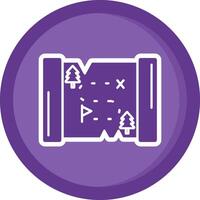 Map Solid Purple Circle Icon vector
