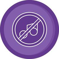 No music Solid Purple Circle Icon vector