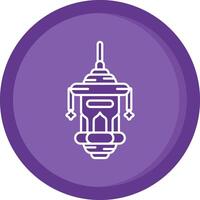 Oil lamp Solid Purple Circle Icon vector