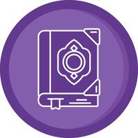 Quran Solid Purple Circle Icon vector