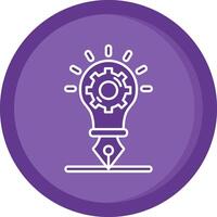 creativo idea sólido púrpura circulo icono vector