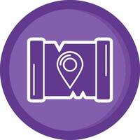 Map Solid Purple Circle Icon vector