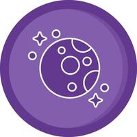 Moon Solid Purple Circle Icon vector