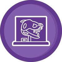 Dinosaur Solid Purple Circle Icon vector