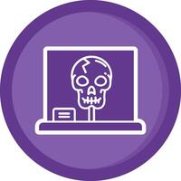 Skull Solid Purple Circle Icon vector