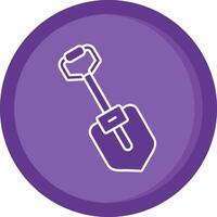 Shovel Solid Purple Circle Icon vector