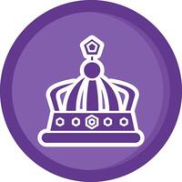 Crown Solid Purple Circle Icon vector