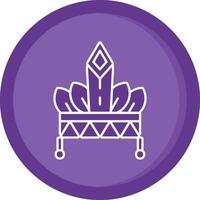 Hat Solid Purple Circle Icon vector